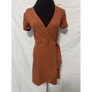 Madewell Burnt Orange Crosshatch Texture Knee-Length Apron Cami Dress XS